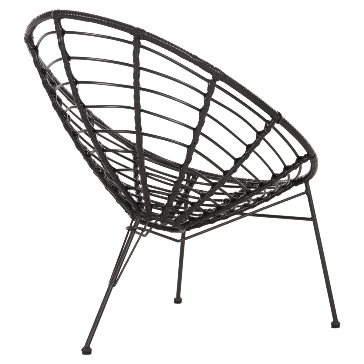 ΠΟΛΥΘΡΟΝΑ ΤΥΠΟΥ ΦΩΛΙΑ ΜΕΤΑΛΛΙΚΗ ALLEGRA LH10.5458.12 ΜΕ WICKER-ΜΑΥΡΟ 73x78x88Υεκ. - Image 5