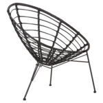 ΠΟΛΥΘΡΟΝΑ ΤΥΠΟΥ ΦΩΛΙΑ ΜΕΤΑΛΛΙΚΗ ALLEGRA LH10.5458.12 ΜΕ WICKER-ΜΑΥΡΟ 73x78x88Υεκ. - Image 5