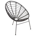 ΠΟΛΥΘΡΟΝΑ ΤΥΠΟΥ ΦΩΛΙΑ ΜΕΤΑΛΛΙΚΗ ALLEGRA LH10.5458.12 ΜΕ WICKER-ΜΑΥΡΟ 73x78x88Υεκ.