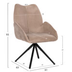 ΠΟΛΥΘΡΟΝΑΚΙ SHAI LH10.9844.04 ΜΠΕΖ ΥΦΑΣΜΑ-ΜΑΥΡΗ ΜΕΤΑΛΛΙΚΗ ΒΑΣΗ 61x63x93Υεκ. - Image 2