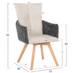 ΠΟΛΥΘΡΟΝΑΚΙ REX LH10.9847.04 ΜΠΕΖ-ΓΚΡΙ ΥΦΑΣΜΑ-ΞΥΛΟ ΟΞΙΑΣ ΠΟΔΙΑ 53x60x93Υεκ. - Image 2