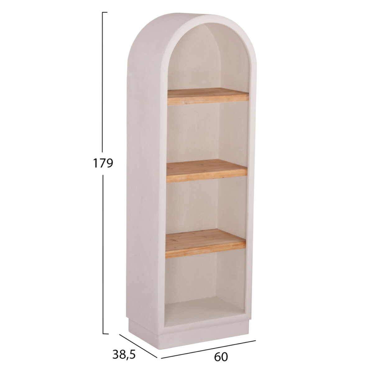 ΡΑΦΙΕΡΑ ΣΕΙΡΑ SANTORINI LH10.18045 MDF ΥΠΟΛΕΥΚΟ-ΡΑΦΙΑ ΞΥΛΟ ΕΛΑΤΟΥ ΦΥΣΙΚΟ 60x38,5x179Υεκ. - Image 2