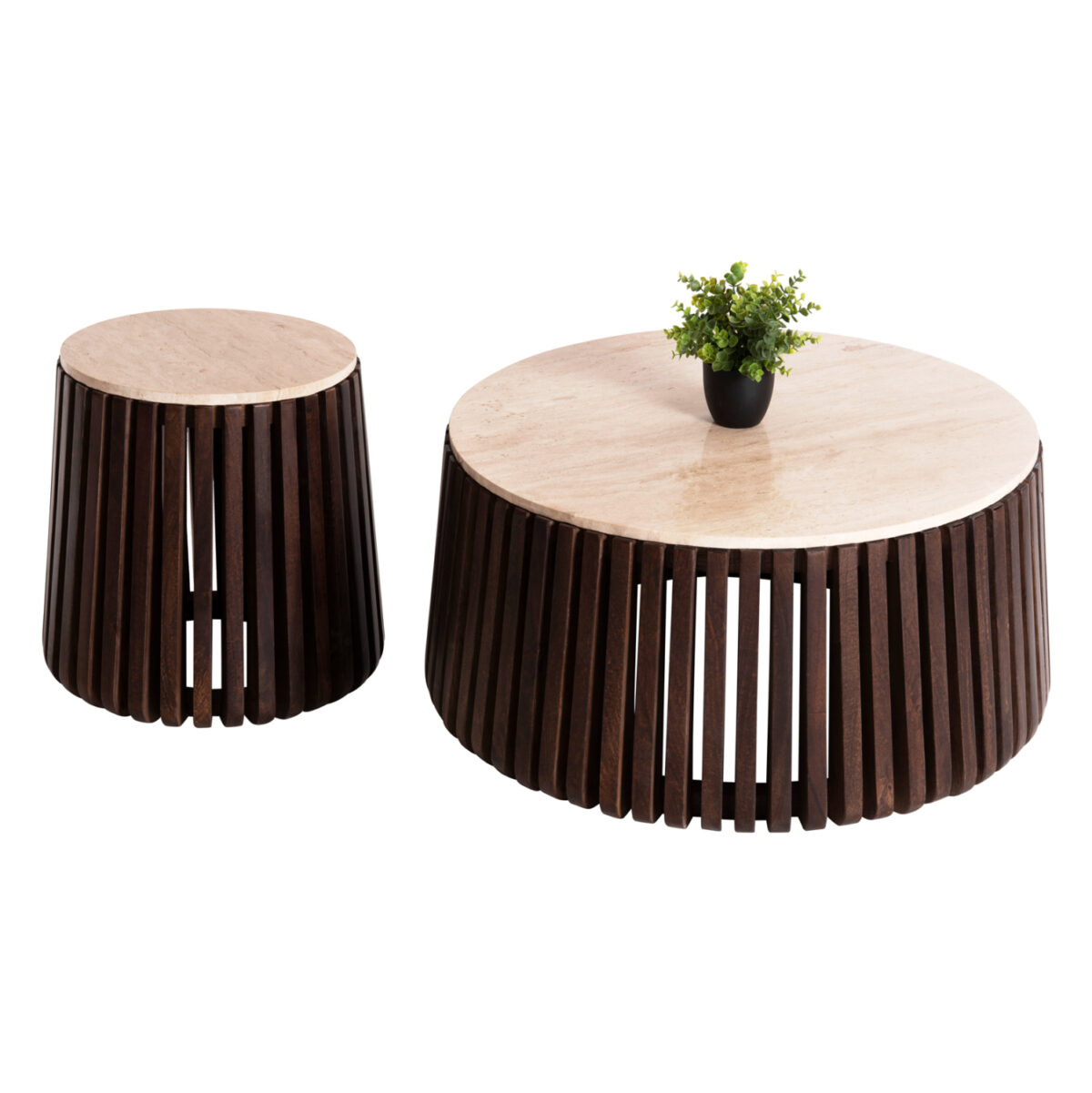 set-2tmch-trapezia-salonioy-stroggyla-fb ΣΕΤ 2ΤΜΧ ΤΡΑΠΕΖΙΑ ΣΑΛΟΝΙΟΥ ΣΤΡΟΓΓΥΛΑ KREST LH10.11958 ΜΑΣΙΦ ΑΚΑΚΙΑ-ΤΡΑΒΕΡΤΙΝΑ Φ90 & Φ50 - Image 1