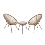 ΣΕΤ ΕΞΩΤ.ΧΩΡΟΥ 3ΤΜΧ ACAPULCO LH10.21111 ΤΡΑΠΕΖΙ & 2 ΠΟΛΥΘΡΟΝΕΣ ΣΕ ΜΑΥΡΟ-ΜΠΕΖ