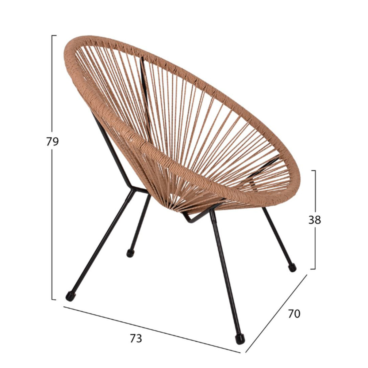 ΣΕΤ ΕΞΩΤ.ΧΩΡΟΥ 3ΤΜΧ ACAPULCO LH10.21111 ΤΡΑΠΕΖΙ & 2 ΠΟΛΥΘΡΟΝΕΣ ΣΕ ΜΑΥΡΟ-ΜΠΕΖ - Image 3