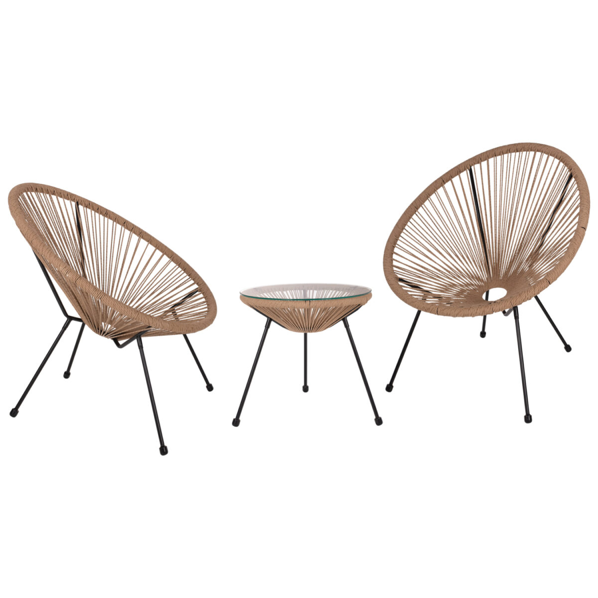 ΣΕΤ ΕΞΩΤΕΡΙΚΟΥ ΧΩΡΟΥ 3ΤΜΧ ACAPULCO LH10.21100 TWISTED WICKER-ΜΕΤΑΛΛΟ - Image 1