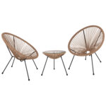 ΣΕΤ ΕΞΩΤΕΡΙΚΟΥ ΧΩΡΟΥ 3ΤΜΧ ACAPULCO LH10.21100 TWISTED WICKER-ΜΕΤΑΛΛΟ
