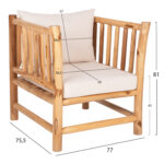 ΣΕΤ ΣΑΛΟΝΙ 4ΤΜΧ EDDARD LH10.9340 ΑΠΟ ΜΑΣΙΦ ΞΥΛΟ TEAK  ΦΥΣΙΚΟ - ΛΕΥΚΟ - Image 3