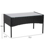 ΣΕΤ ΣΑΛΟΝΙ 4ΤΜΧ STASIA LH10.6089.01 ΣΥΝΘ.RATTAN ΜΑΥΡΟ-ΚΑΠΟΥΤΣΙΝΟ ΜΑΞΙΛΑΡΙΑ - Image 4