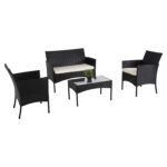 ΣΕΤ ΣΑΛΟΝΙ 4ΤΜΧ STASIA LH10.6089.04 ΣΥΝΘ.RATTAN ΜΑΥΡΟ-ΜΠΕΖ ΜΑΞΙΛΑΡΙΑ