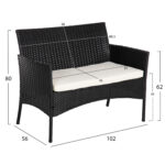 ΣΕΤ ΣΑΛΟΝΙ 4ΤΜΧ STASIA LH10.6089.04 ΣΥΝΘ.RATTAN ΜΑΥΡΟ-ΜΠΕΖ ΜΑΞΙΛΑΡΙΑ - Image 3