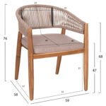 ΣΕΤ ΤΡΑΠΕΖΑΡΙΑΣ 9ΤΜΧ NAVANT LH10.21066.02 ΤΡΑΠΕΖΙ & 8 ΚΑΡΕΚΛΕΣ ΞΥΛΟ ΑΚΑΚΙΑΣ-ΣΧΟΙΝΙ ΜΠΕΖ - Image 3