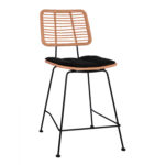 ΣΚΑΜΠΟ ΜΕΣΑΙΟΥ ΥΨΟΥΣ ALLEGRA LH10.5644 ΜΕΤΑΛΛΙΚΟ ΜΕ WICKER ΣΕ ΜΠΕΖ ΑΠΟΧΡΩΣΗ 55x56x107 εκ.