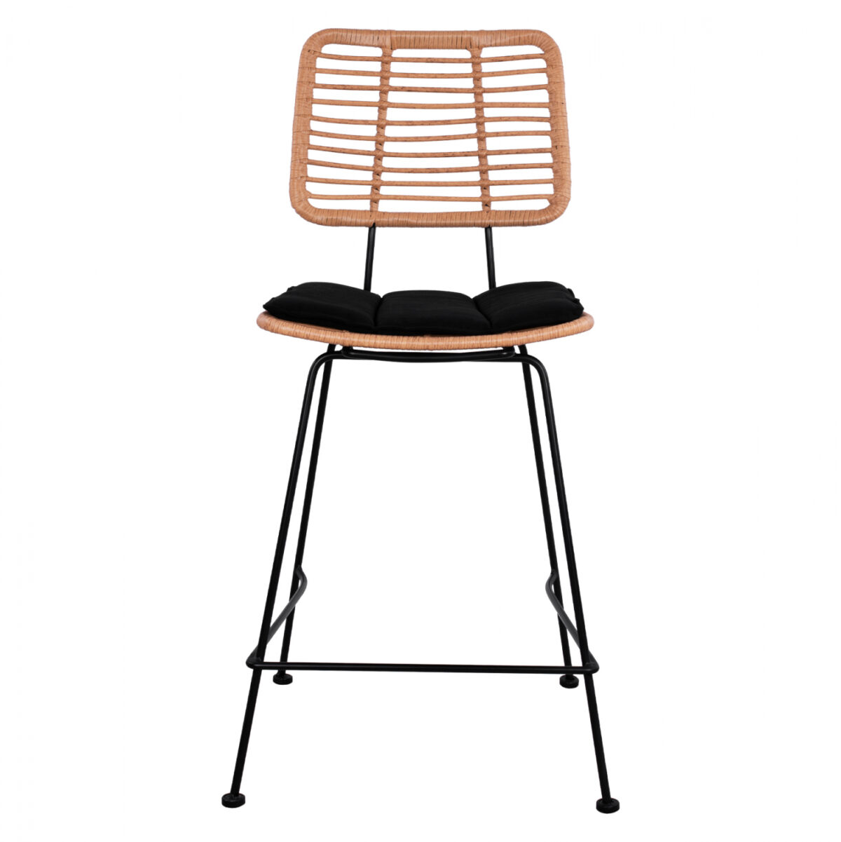 ΣΚΑΜΠΟ ΜΕΣΑΙΟΥ ΥΨΟΥΣ ALLEGRA LH10.5644 ΜΕΤΑΛΛΙΚΟ ΜΕ WICKER ΣΕ ΜΠΕΖ ΑΠΟΧΡΩΣΗ 55x56x107 εκ. - Image 3