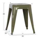 ΣΚΑΜΠΟ ΜΕΤΑΛΛΙΚΟ MELITA LH10.0096.43 ΣΕ DARK OLIVE ΧΡΩΜΑ 37x37x45Υεκ. - Image 2