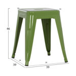 ΣΚΑΜΠΟ ΜΕΤΑΛΛΙΚΟ MELITA LH10.0096.53 ΣΕ LIGHT OLIVE GREEN ΧΡΩΜΑ 37x37x45Υεκ. - Image 2