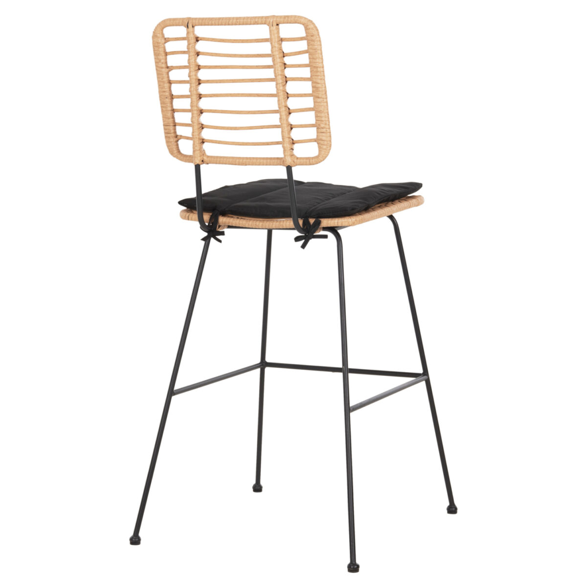 ΣΚΑΜΠΟ ΜΠΑΡ ALLEGRA LH10.5455.11 ΜΕΤΑΛΛΟ&ΜΑΞΙΛΑΡΙ ΜΑΥΡΟ-WICKER ΜΠΕΖ 56x59x116,5Υεκ. - Image 5