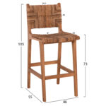 ΣΚΑΜΠΟ ΜΠΑΡ WALTER LH10.9841 ΞΥΛO TEAK ΣΕ ΦΥΣΙΚΟ-ΨΑΘΑ 46x55x105Υ εκ. - Image 2