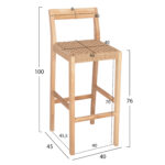 ΣΚΑΜΠΟ ΜΠΑΡ ΜΕ ΠΛΑΤΗ PLERED LH10.6129 ΞΥΛΟ ΤΕΑΚ & ΣΧΟΙΝΙ VIRO 40x45x100εκ. - Image 2