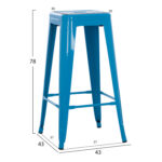 ΣΚΑΜΠΟ ΜΠΑΡ ΜΕΤΑΛΛΙΚΟ MELITA-PRO LH10.8642.48 ΣΕ ΜΠΛΕ 43x43x78Υεκ. - Image 2