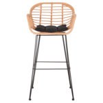 ΣΚΑΜΠΟ ΜΠΑΡ ΨΗΛΟ ALLEGRA LH10.5640.11 ΜΠΕΖ P.E. RATTAN-ΜΑΥΡΟ ΜΕΤΑΛΛΟ 54x55x108Υεκ. - Image 3
