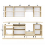 ΣΥΝΘΕΣΗ ΚΟΥΖΙΝΑΣ MDF ΣΚΟΥΡΟ ΓΚΡΙ ΠΑΓΚΟΣ HPL ΜΠΕΖ ΜΑΡΜΑΡΟ 250x47x84,8Υεκ.LH10.2471.01 - Image 2