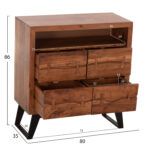 ΣΥΡΤΑΡΙΕΡΑ FANSI 3ΣΥΡΤΑΡΙΑ ΑΠΟ ΜΑΣΙΦ ΞΥΛΟ ΑΚΑΚΙΑΣ 80x35x86Υεκ. LH10.8474.11 - Image 2