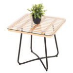 ΤΡΑΠΕΖΑΚΙ GERRY LH10.5717.11 ΜΕ WICKER ΜΠΕΖ-ΜΑΥΡΟ ΜΕΤΑΛ.ΣΚΕΛΕΤΟ 50x50x47,5Υεκ.