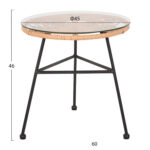 ΤΡΑΠΕΖΑΚΙ ΣΤΡΟΓΓΥΛΟ ΜΑΥΡΟ ΜΕΤΑΛΛΙΚΟ ALLEGRA LH10.5459.11 ΜΠΕΖ WICKER-ΓΥΑΛΙ Φ45x46Υεκ - Image 2