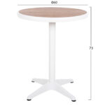 ΤΡΑΠΕΖΙ ΑΛΟΥΜΙΝΙΟΥ ΣΤΡΟΓΓΥΛΟ ALEXA LH10.6086.02 ΛΕΥΚΟ-POLYWOOD TOP ΦΥΣΙΚΟ Φ60x73Υεκ. - Image 2