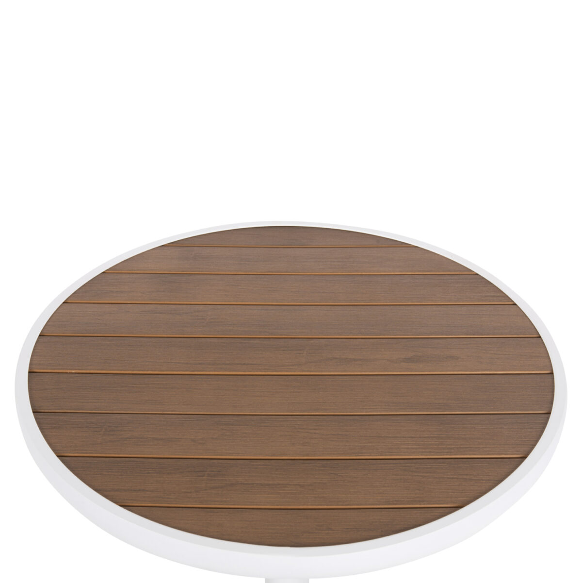 ΤΡΑΠΕΖΙ ΑΛΟΥΜΙΝΙΟΥ ΣΤΡΟΓΓΥΛΟ ALEXA LH10.6086.02 ΛΕΥΚΟ-POLYWOOD TOP ΦΥΣΙΚΟ Φ60x73Υεκ. - Image 4