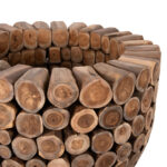 ΤΡΑΠΕΖΙ BAR ΣΤΡΟΓΓΥΛΟ LEEROY LH10.9806 KOMMATIA ΞΥΛΟΥ TEAK Φ900x103Υεκ. - Image 3