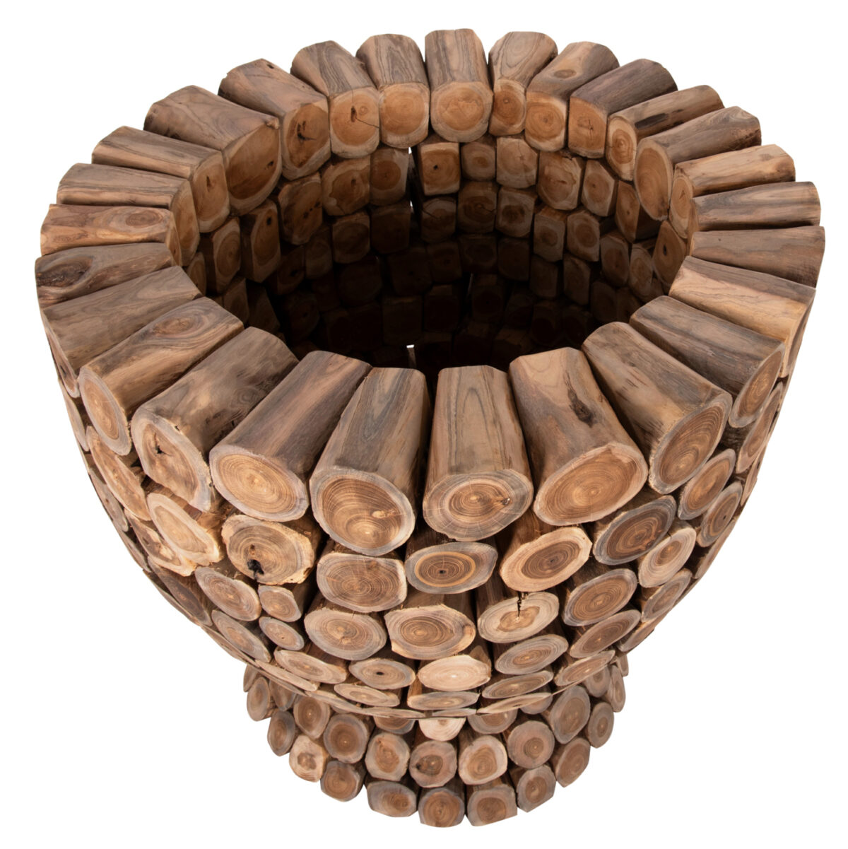 ΤΡΑΠΕΖΙ BAR ΣΤΡΟΓΓΥΛΟ LEEROY LH10.9806 KOMMATIA ΞΥΛΟΥ TEAK Φ900x103Υεκ. - Image 4