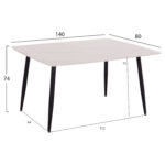 ΤΡΑΠΕΖΙ RAVEN LH10.18149.01 ΚΕΡΑΜΙΚΟ TOP ΜΕ ΟΨΗ ΛΕΥΚΟ ΜΑΡΜΑΡΟ 140x80x74Υεκ. - Image 2