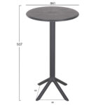 ΤΡΑΠΕΖΙ ΜΠΑΡ ΣΤΡΟΓΓΥΛΟ TERRIN LH10.6126.20 ΠΟΛΥΠΡΟΠΥΛΕΝΙΟ ΓΚΡΙ Φ60x106Υεκ. - Image 2