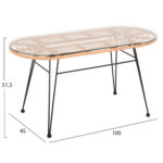 ΤΡΑΠΕΖΙ ΟΒΑΛ ΧΑΜΗΛΟ ALLEGRA LH10.5695.11 ΜΠΕΖ WICKER-ΜΑΥΡΟ ΜΕΤΑΛΛΟ 100x45x51,5Υεκ. - Image 2