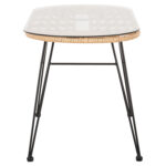 ΤΡΑΠΕΖΙ ΟΒΑΛ ΧΑΜΗΛΟ ALLEGRA LH10.5695.11 ΜΠΕΖ WICKER-ΜΑΥΡΟ ΜΕΤΑΛΛΟ 100x45x51,5Υεκ. - Image 4