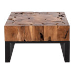 ΤΡΑΠΕΖΙ ΣΑΛΟΝΙΟΥ PIEN LH10.9354 ΑΠΟ ΜΑΣΙΦ ΞΥΛΟ ΤEAK ΦΥΣΙΚΟ 80X80X48Yεκ. - Image 3