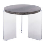 ΤΡΑΠΕΖΙ ΣΑΛΟΝΙΟΥ ACRYCON LH10.9780.01 MDF ME ΥΔΑΤΟΑΠΩΘΗΤΙΚΗ ΕΠΙΣΤΡΩΣΗ-ΑΚΡΥΛΙΚΑ ΠΟΔΙΑ Φ64x51Yεκ. - Image 3