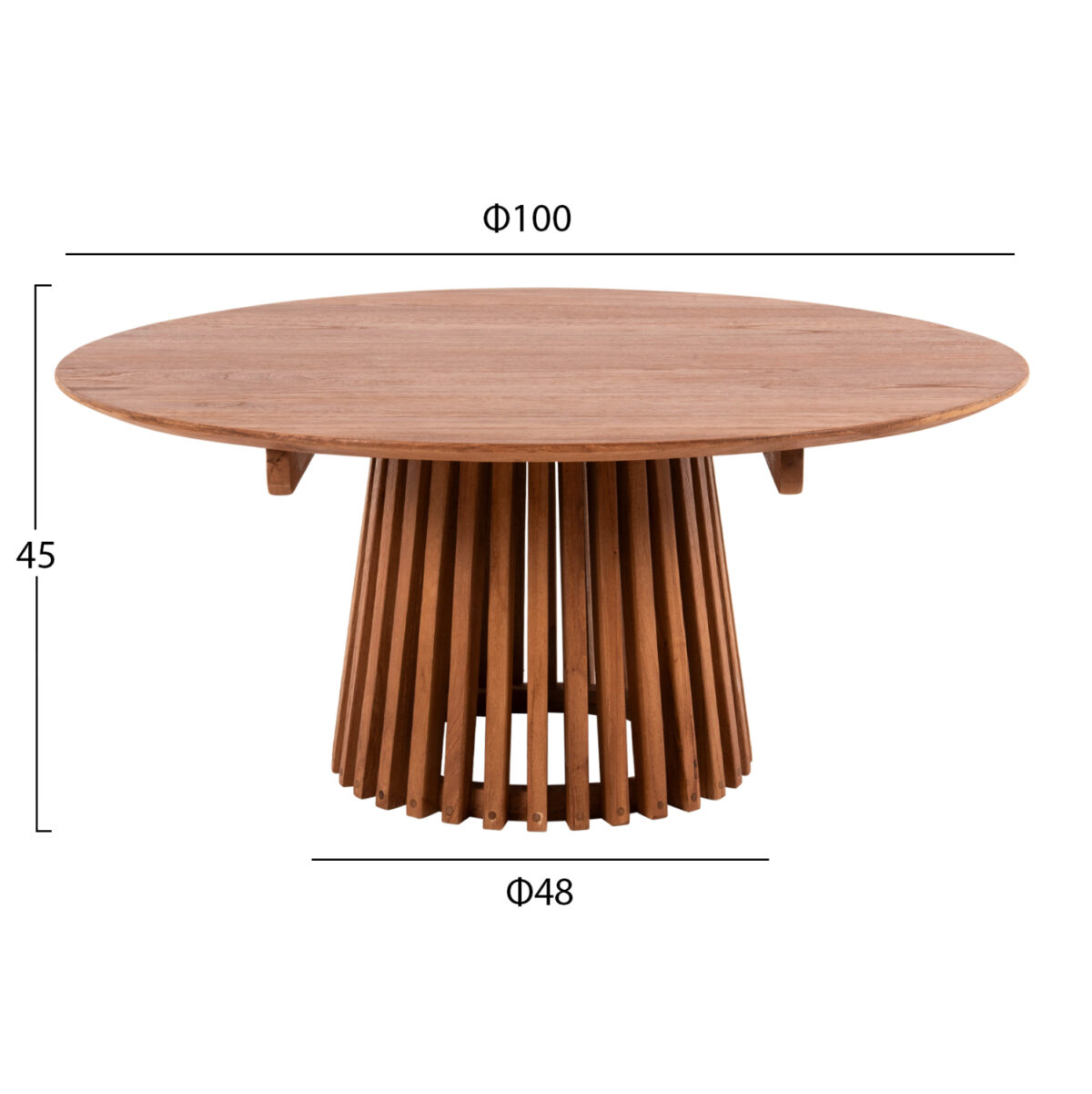 ΤΡΑΠΕΖΙ ΣΑΛΟΝΙΟΥ ΣΤΡΟΓΓΥΛΟ FRANTZ LH10.9523.11 ΜΑΣΙΦ MINDI ΞΥΛΟ-ΦΥΣΙΚΟ Φ100X45Υεκ. - Image 2