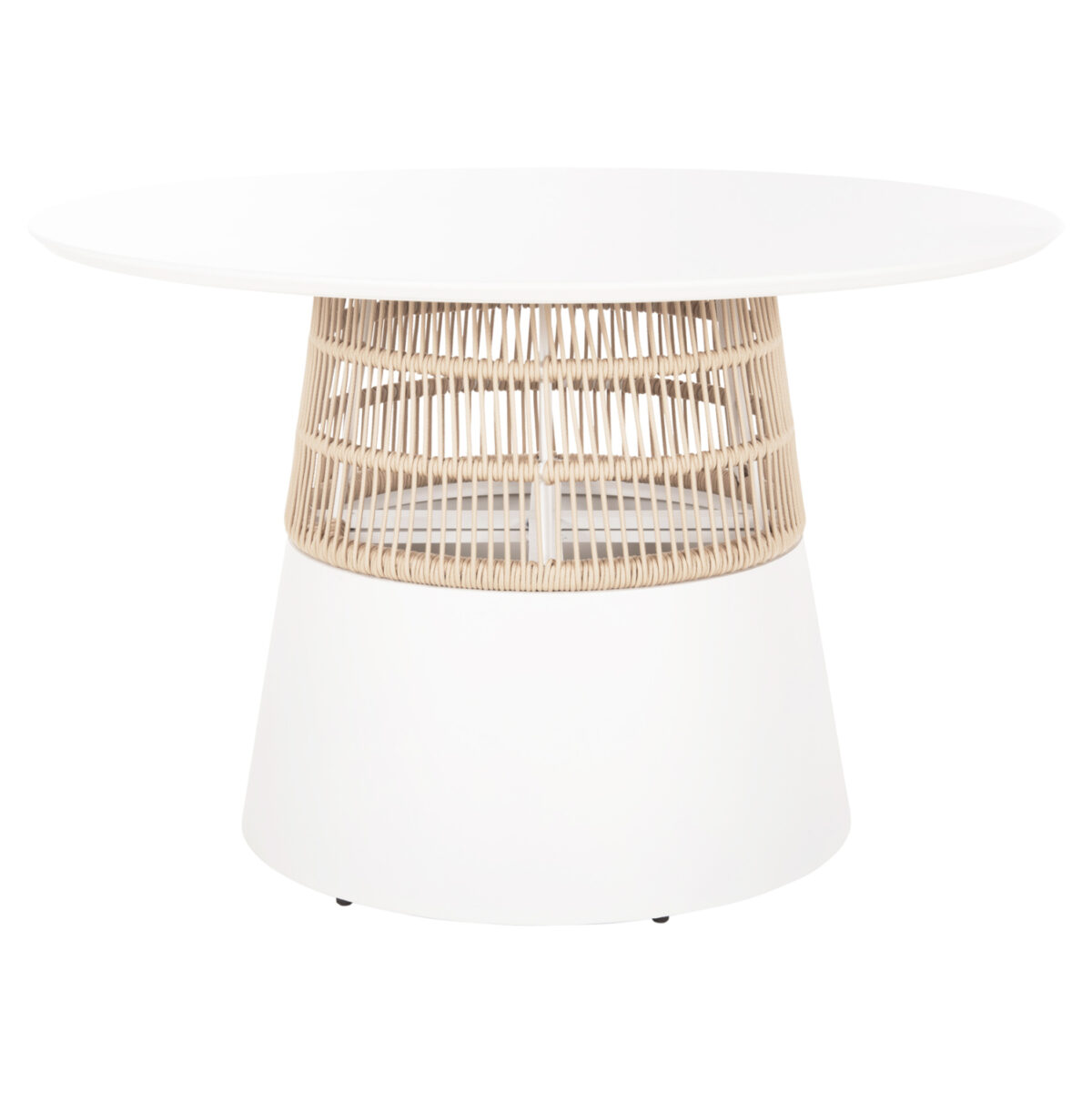 ΤΡΑΠΕΖΙ ΣΤΡΟΓΓΥΛΟ SAEID LH10.6106.02 ΛΕΥΚΟ ΑΛΟΥΜΙΝΙΟ-ΜΠΕΖ ΣΧΟΙΝΙ Φ120x75Υεκ. - Image 3