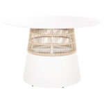 ΤΡΑΠΕΖΙ ΣΤΡΟΓΓΥΛΟ SAEID LH10.6106.02 ΛΕΥΚΟ ΑΛΟΥΜΙΝΙΟ-ΜΠΕΖ ΣΧΟΙΝΙ Φ120x75Υεκ. - Image 3