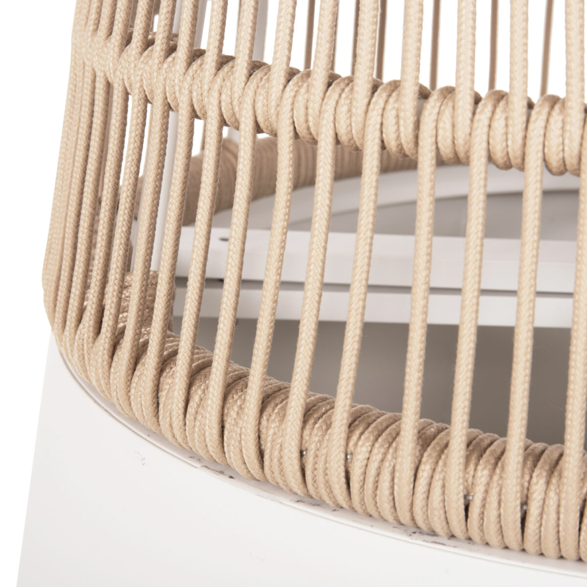 ΤΡΑΠΕΖΙ ΣΤΡΟΓΓΥΛΟ SAEID LH10.6106.02 ΛΕΥΚΟ ΑΛΟΥΜΙΝΙΟ-ΜΠΕΖ ΣΧΟΙΝΙ Φ120x75Υεκ. - Image 5