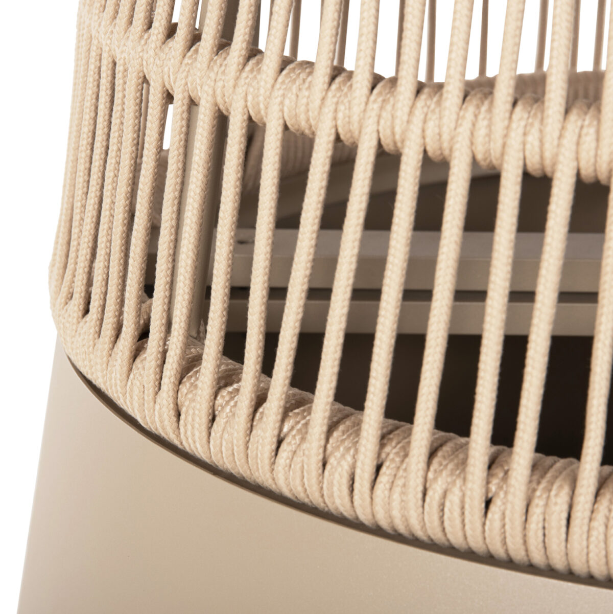 ΤΡΑΠΕΖΙ ΣΤΡΟΓΓΥΛΟ SAEID LH10.6106.04 ΣΑΜΠΑΝΙ ΑΛΟΥΜΙΝΙΟ-ΜΠΕΖ ΣΧΟΙΝΙ Φ120x75Υεκ. - Image 5