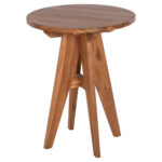 ΤΡΑΠΕΖΙ ΣΤΡΟΓΓΥΛΟ LEO LH10.9859.11 ΜΑΣΙΦ ΞΥΛΟ ΤΕΑΚ ΣΕ ΦΥΣΙΚΟ Φ60x75Υεκ.