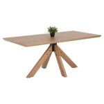 ΤΡΑΠΕΖΙ PAOLO LH10.9853 MDF ΜΕ ΚΑΠΛΑΜΑ ΦΡΑΞΙΝΟΥ-ΠΟΔΙΑ RUBBERWOOD-ΦΥΣΙΚΟ 180x90x75Yεκ