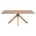 ΤΡΑΠΕΖΙ PAOLO LH10.9853 MDF ΜΕ ΚΑΠΛΑΜΑ ΦΡΑΞΙΝΟΥ-ΠΟΔΙΑ RUBBERWOOD-ΦΥΣΙΚΟ 180x90x75Yεκ - Image 3