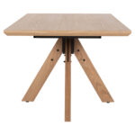ΤΡΑΠΕΖΙ PAOLO LH10.9853 MDF ΜΕ ΚΑΠΛΑΜΑ ΦΡΑΞΙΝΟΥ-ΠΟΔΙΑ RUBBERWOOD-ΦΥΣΙΚΟ 180x90x75Yεκ - Image 4
