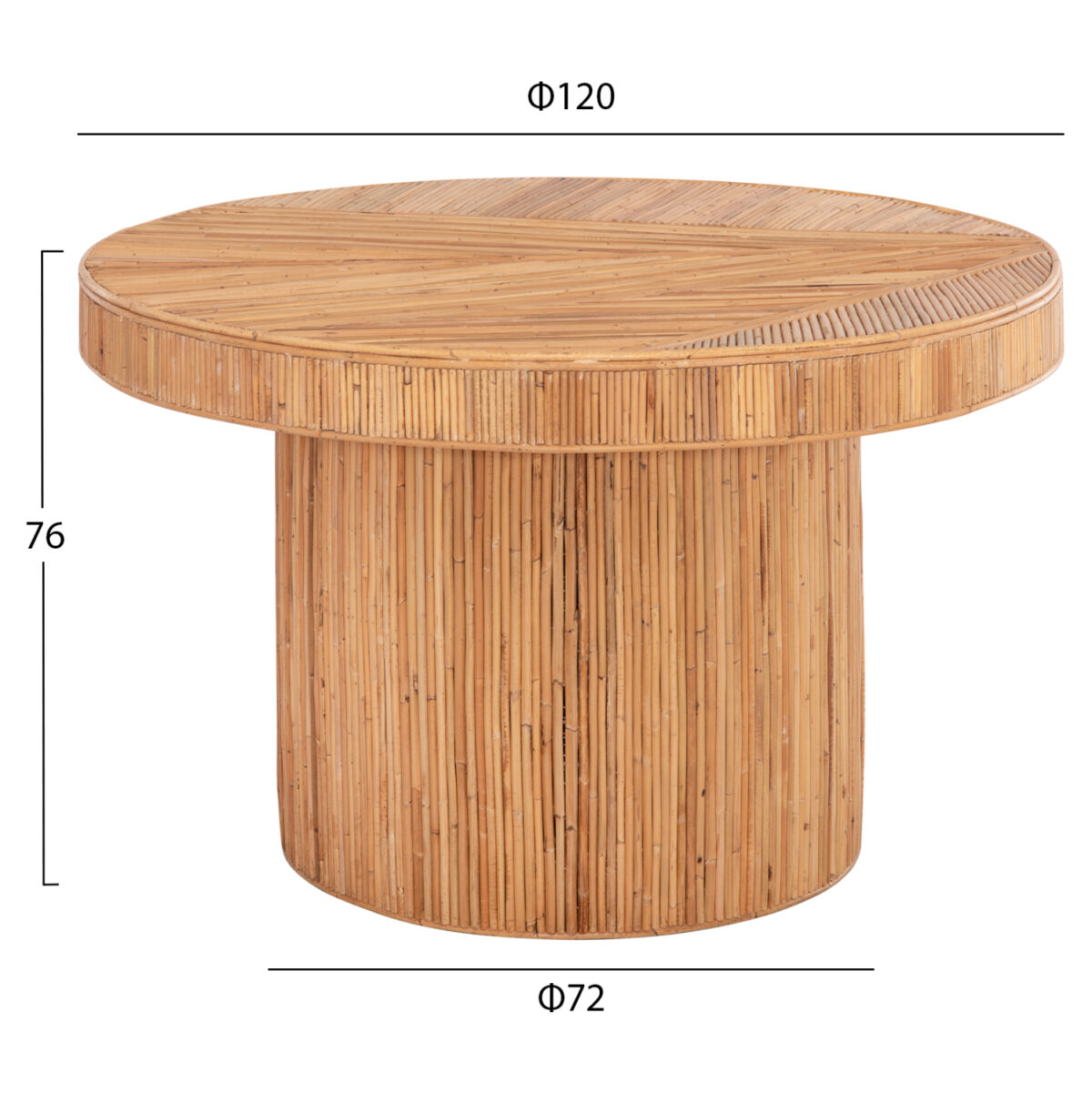 ΤΡΑΠΕΖΙ ΤΡΑΠΕΖΑΡΙΑΣ GATSBY LH10.9884 ΦΥΣΙΚΟ RATTAN ΣΕ ΦΥΣΙΚΟ ΧΡΩΜΑ Φ120x76Υεκ. - Image 2