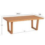 ΤΡΑΠΕΖΙ ΤΡΑΠΕΖΑΡΙΑΣ LEOPOLD LH10.9933.01 ΜΑΣΙΦ ΞΥΛΟ ΤΕΑΚ-ΧΡΩΜΑ ΦΥΣΙΚΟ 200.5x107x76Yεκ - Image 2